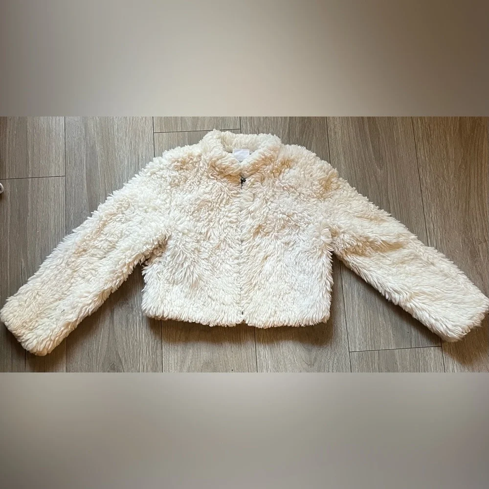 Crazy 8 Girls Soft Coat|Fuzzy Sweater|White/Ivory Sz 7/8